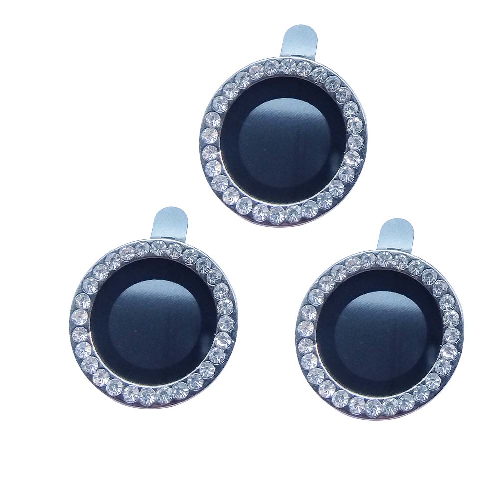 Accessory the king tempered glass camera iphone 15 pro max diamonds black color