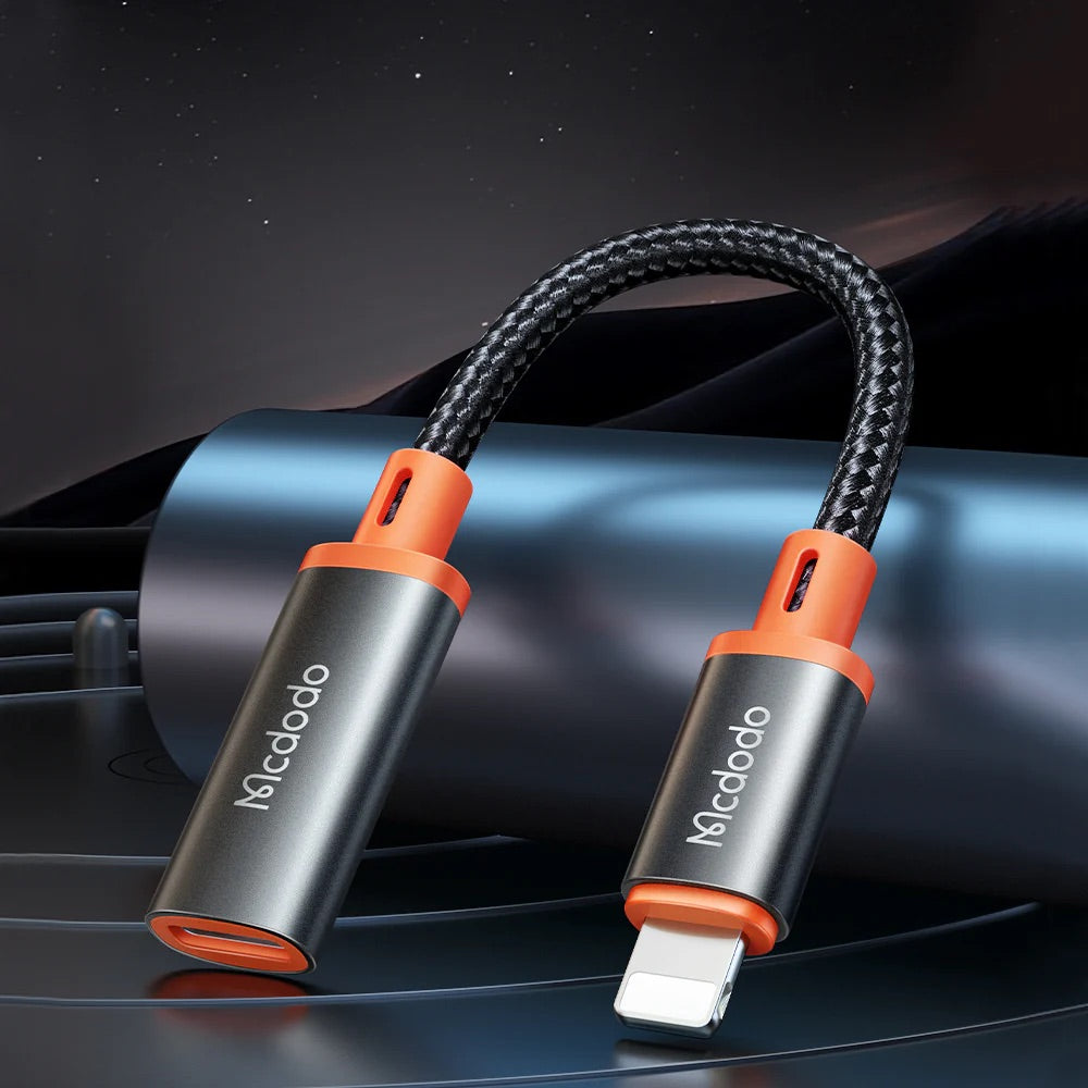 Adaptador mcdodo tipoc ca-1440 usb type c to lightning converter cable castle series color negro
