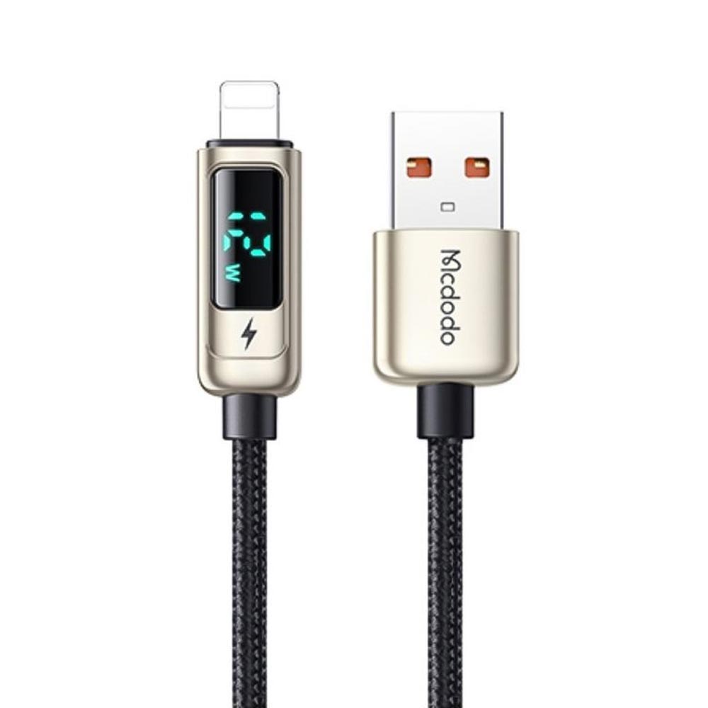 Ca-9941 1.2M Long Iphone Led With Measurement Screen Usb A Lighting Fast Charger 3A Gray