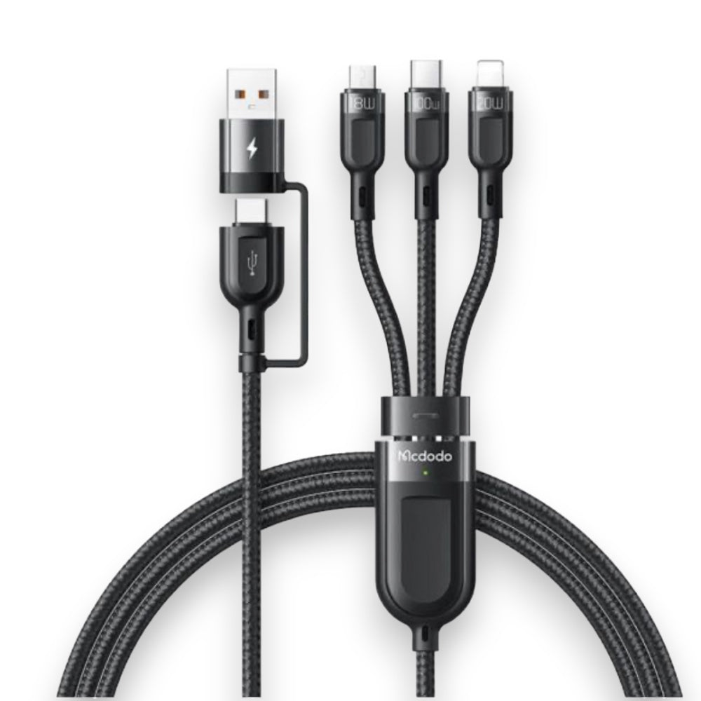 Mcdodo Micro Usb Cable Ca-8800 1.2M 100W Pd Fast Charge 3 In 2 Pd 6A Fast Charging Cable Black Color