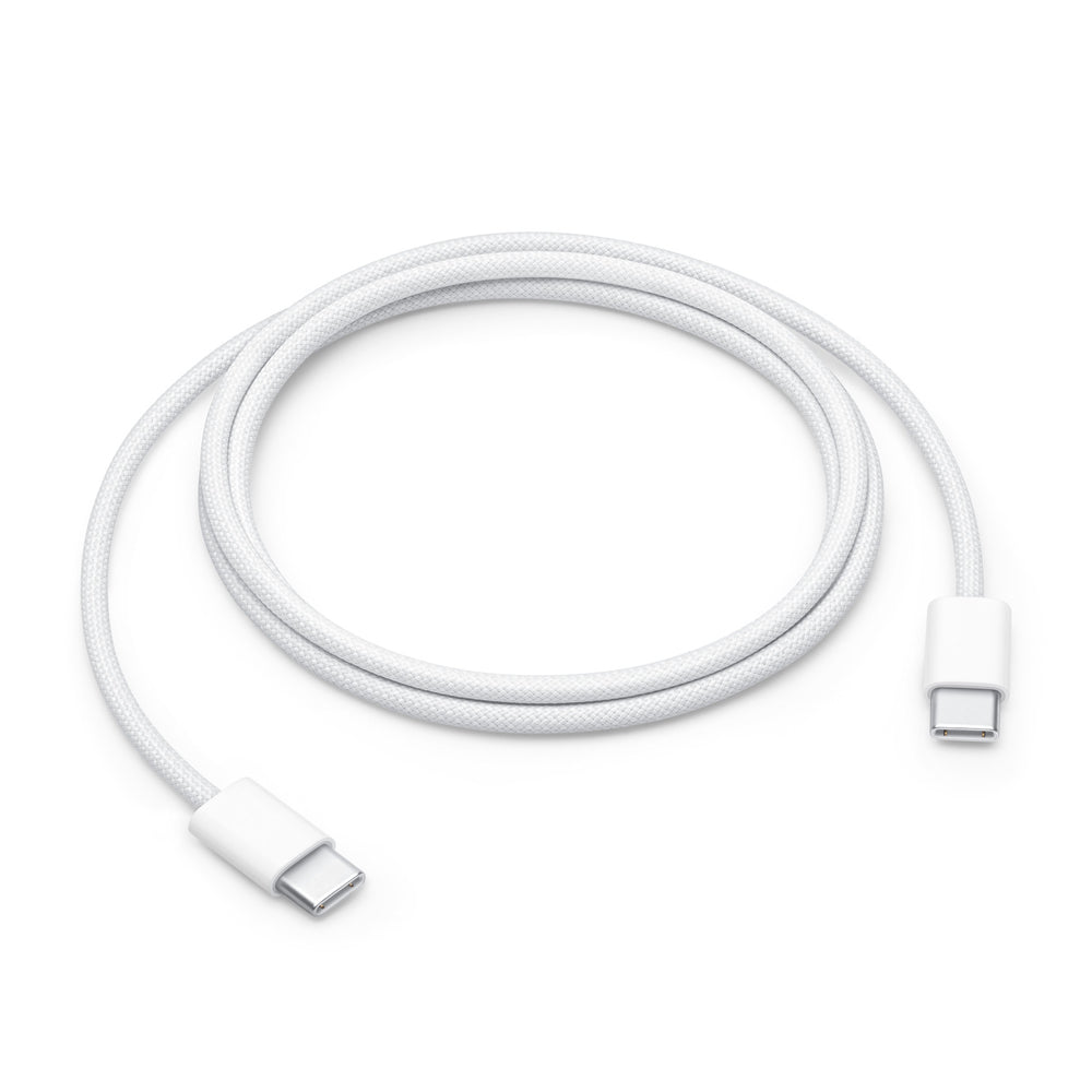 Cable apple tipo c trenzando 60w 1 metro largo color blanco