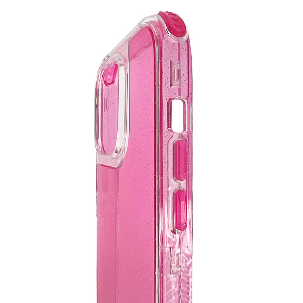Estuche el rey glitter iphone 14 pro defender color fucsia