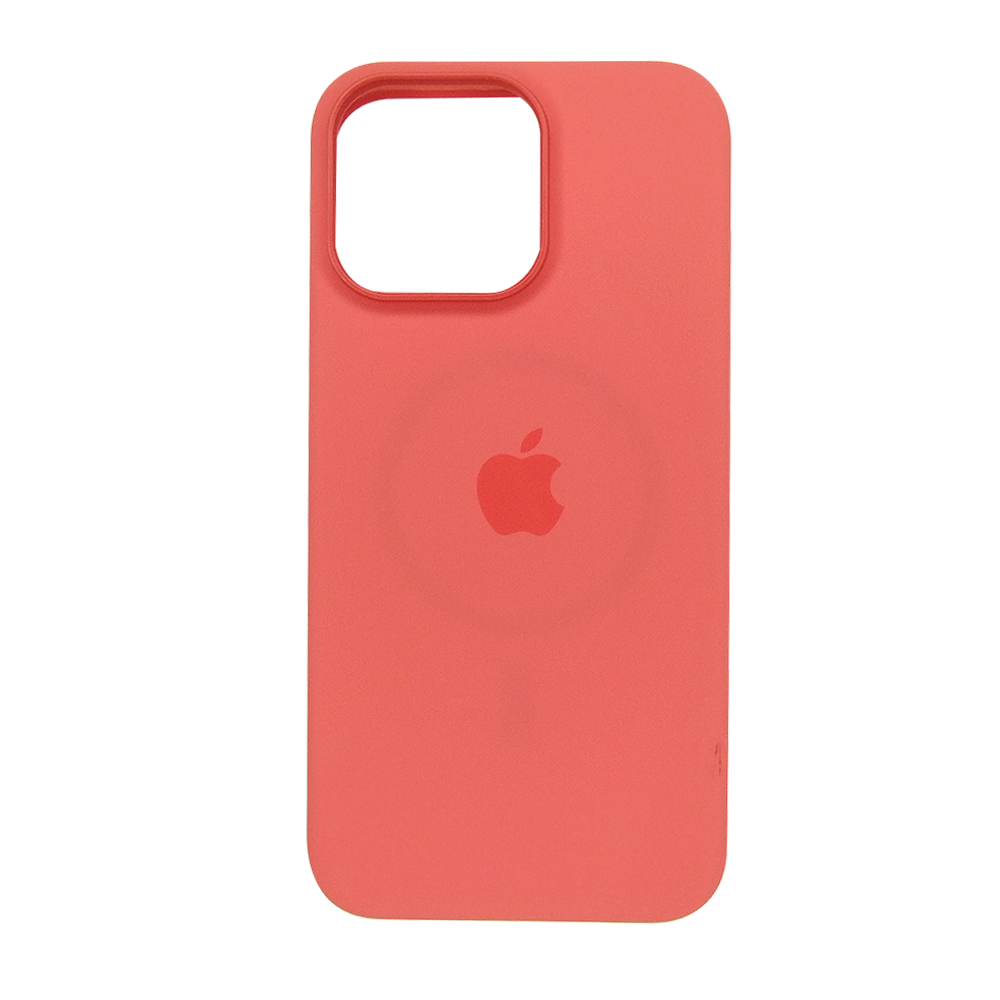 Estuche apple magsafe iphone 15 pro max silicone color papaya