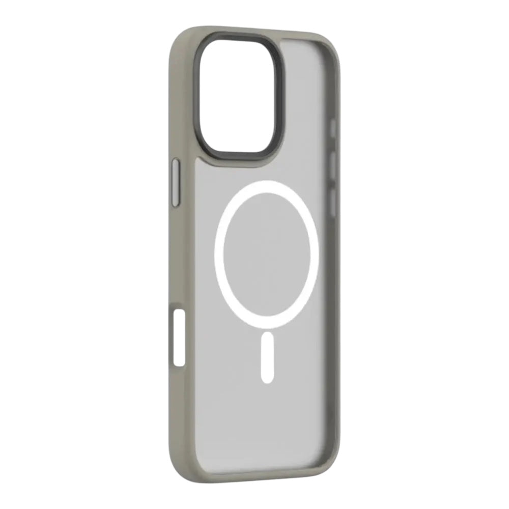 Estuche devia magsafe iphone 16 pino series magnetic shockproof case color gris/oscuro