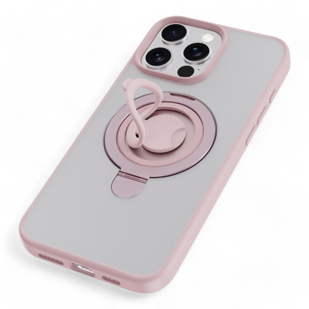 Devia magsafe iphone 16 plus delight series magnetic case with bracket fuchsia color