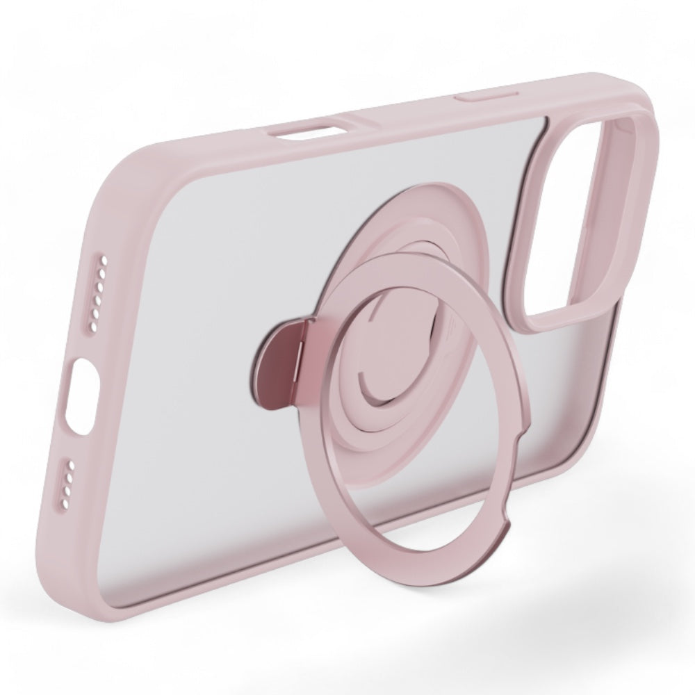 Devia magsafe iphone 16 plus delight series magnetic case with bracket fuchsia color