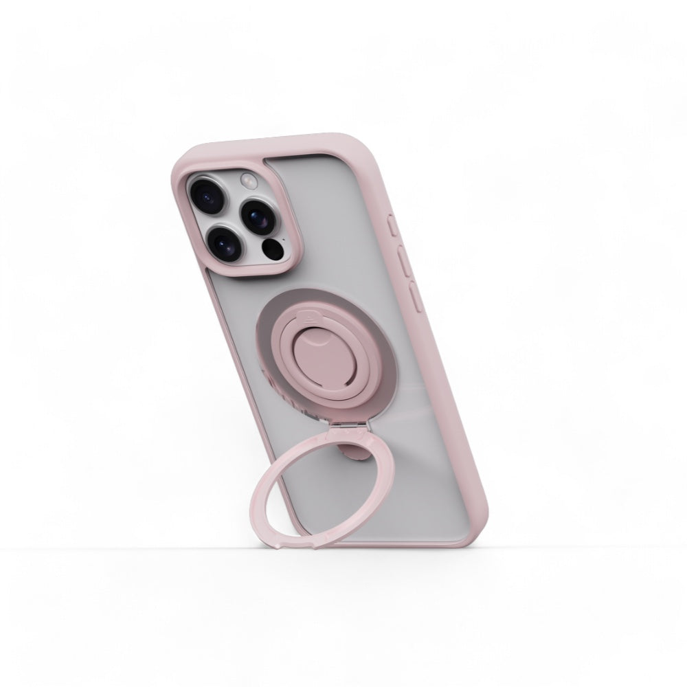 Devia magsafe iphone 16 plus delight series magnetic case with bracket fuchsia color