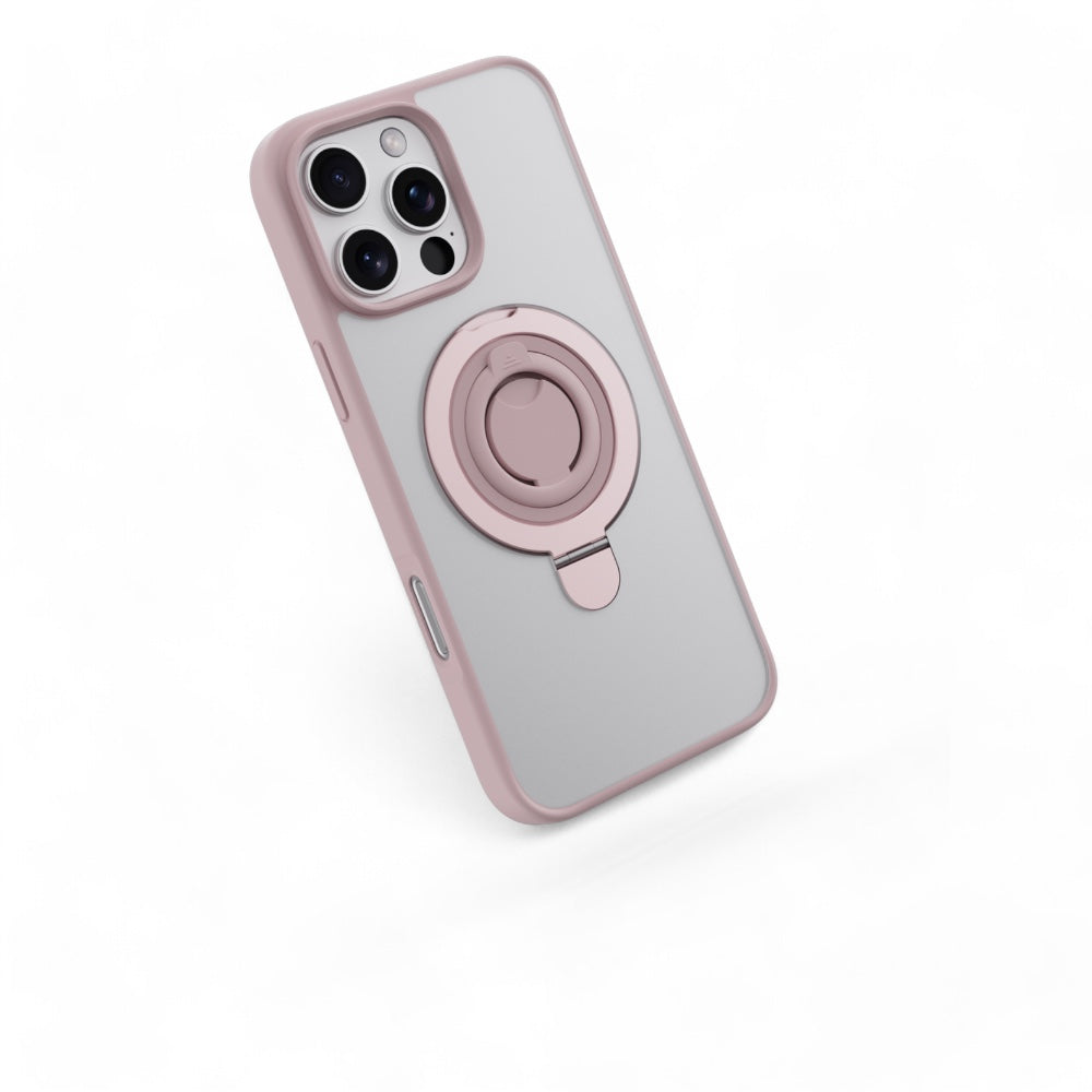 Devia magsafe iphone 16 plus delight series magnetic case with bracket fuchsia color