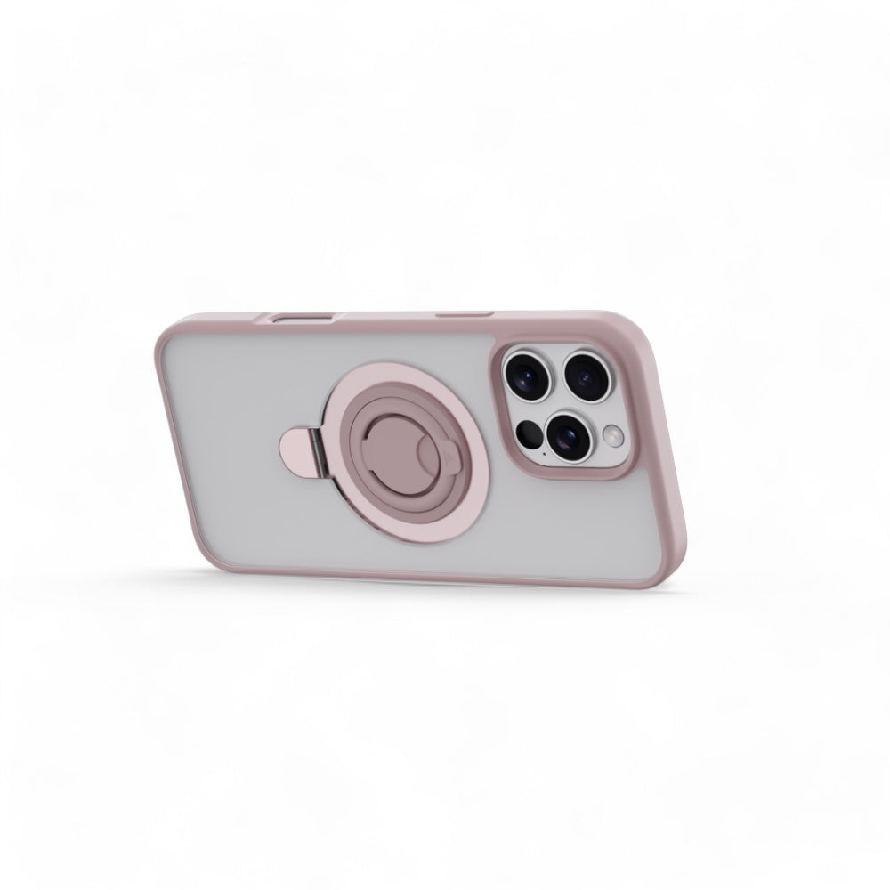 Devia magsafe iphone 16 plus delight series magnetic case with bracket fuchsia color