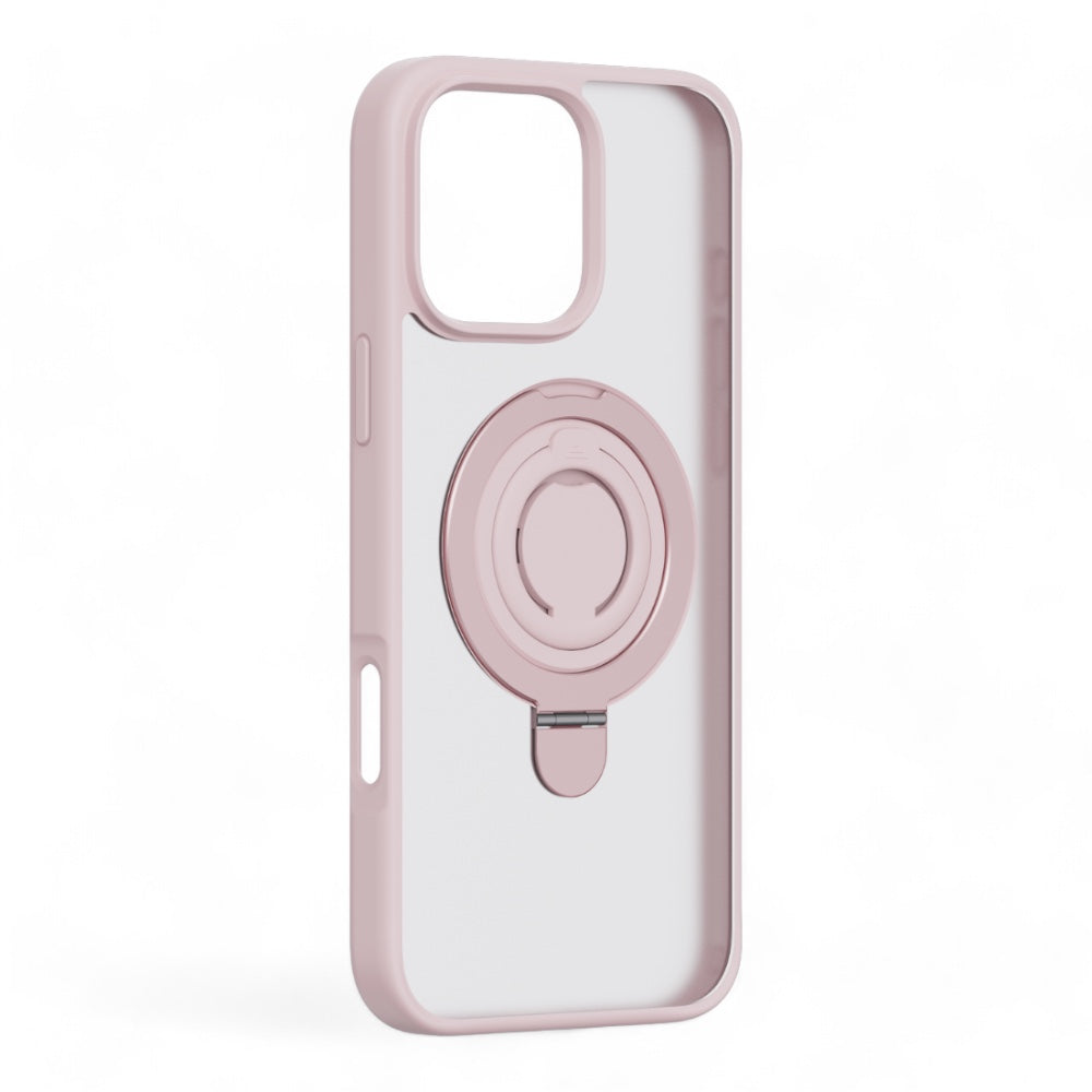 Devia magsafe iphone 16 plus delight series magnetic case with bracket fuchsia color