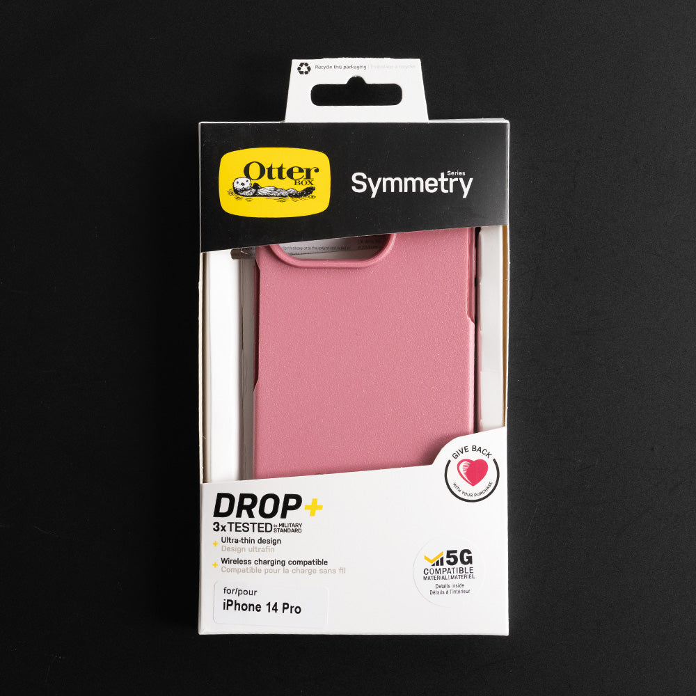 Estuche clasico otterbox symmetry apple iphone 14 pro color rosado