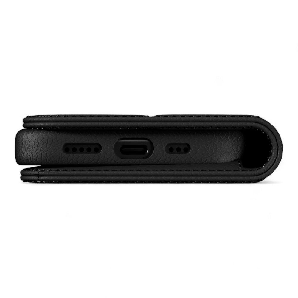 Estuche switcheasy wallet iphone 16 card folio m leather flip phone case with stand color negro