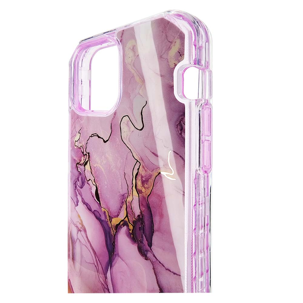 Estuche el rey marble iphone 13 pro max defender color morado