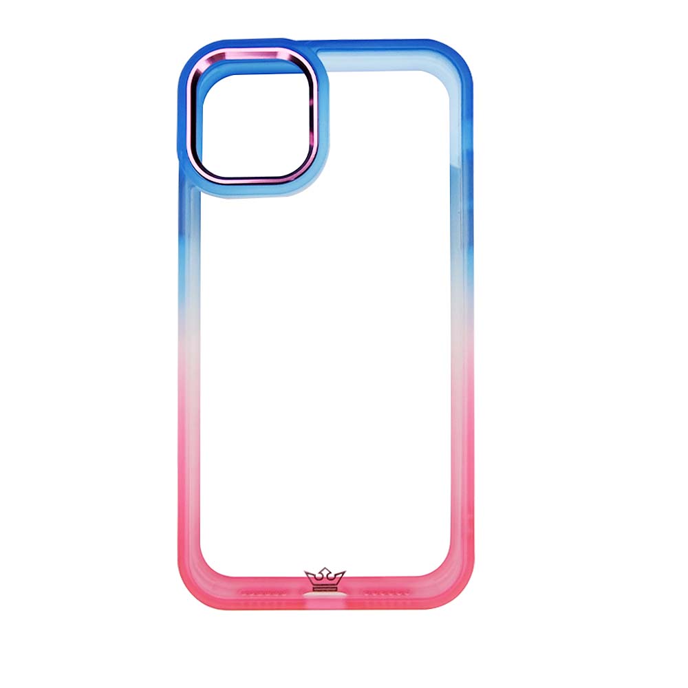 Estuche clasico el rey degrade apple iphone 14 color rosado / azul marino