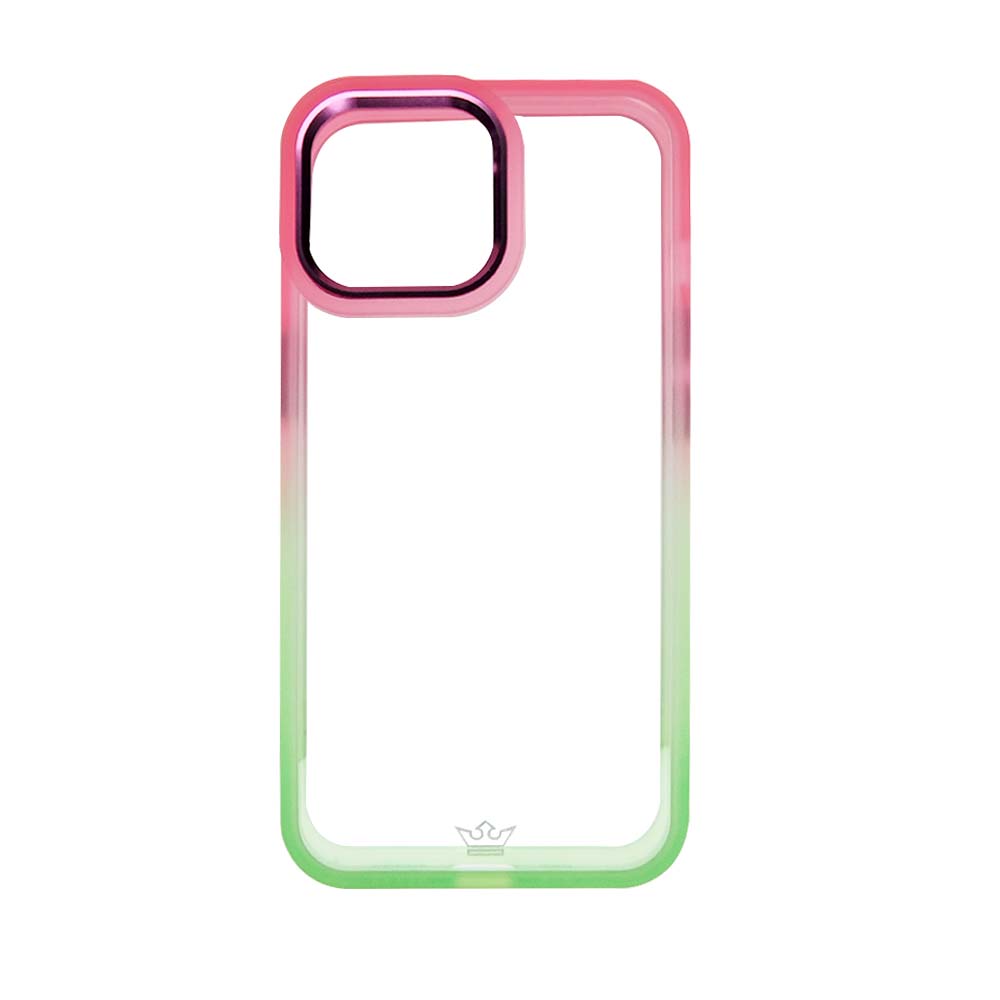 Estuche clasico el rey degrade apple iphone 12 pro max color rosado / verde