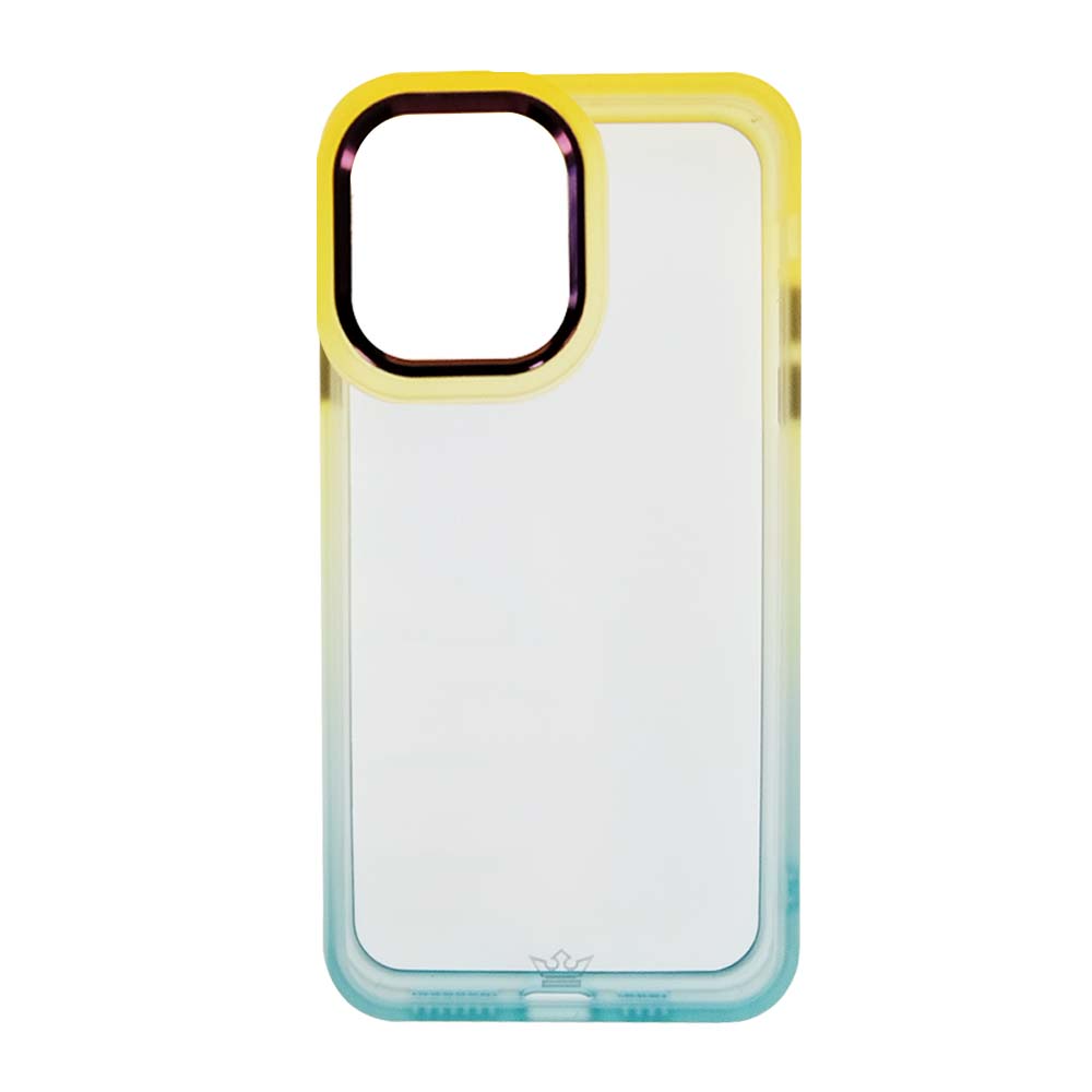 Estuche clasico el rey degrade apple iphone 12 , iphone 12 pro color amarillo / turquesa