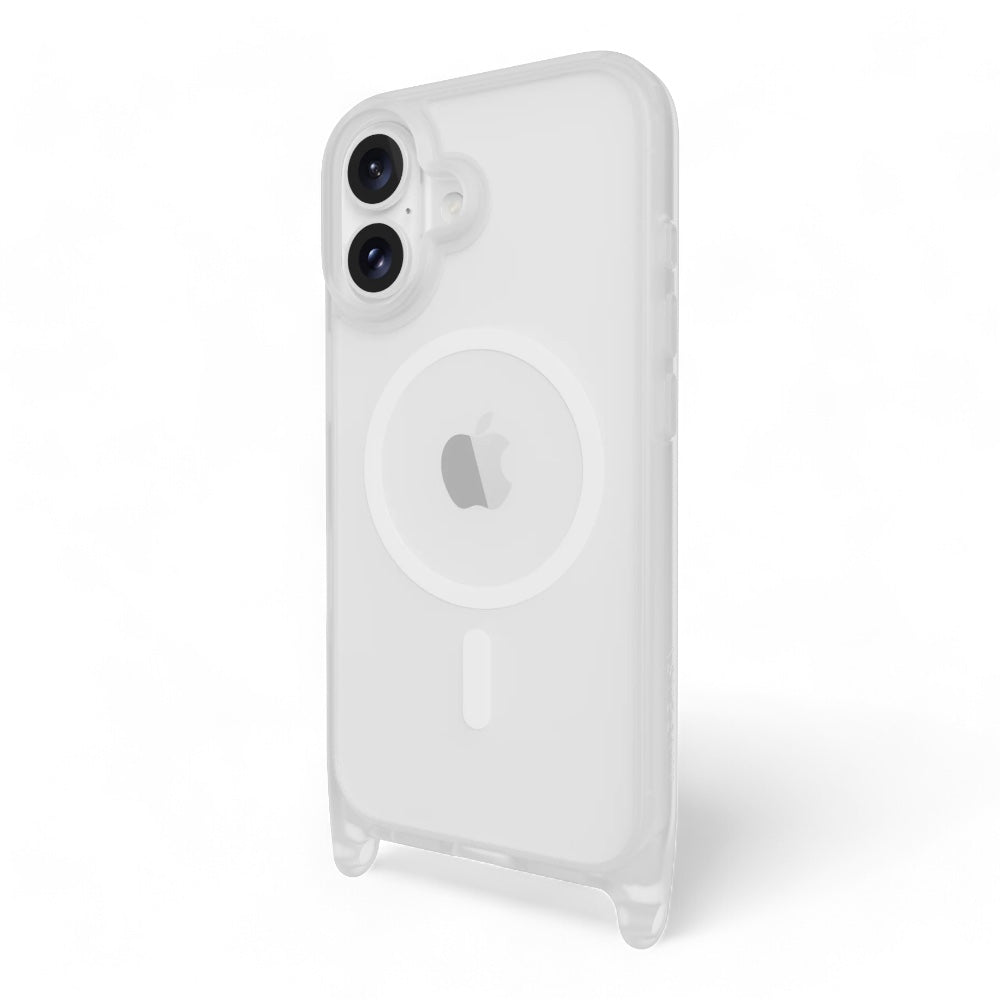Estuche mageasy roam iphone 16 plus roam m shockproof protective case with lanyard color transparente/negro