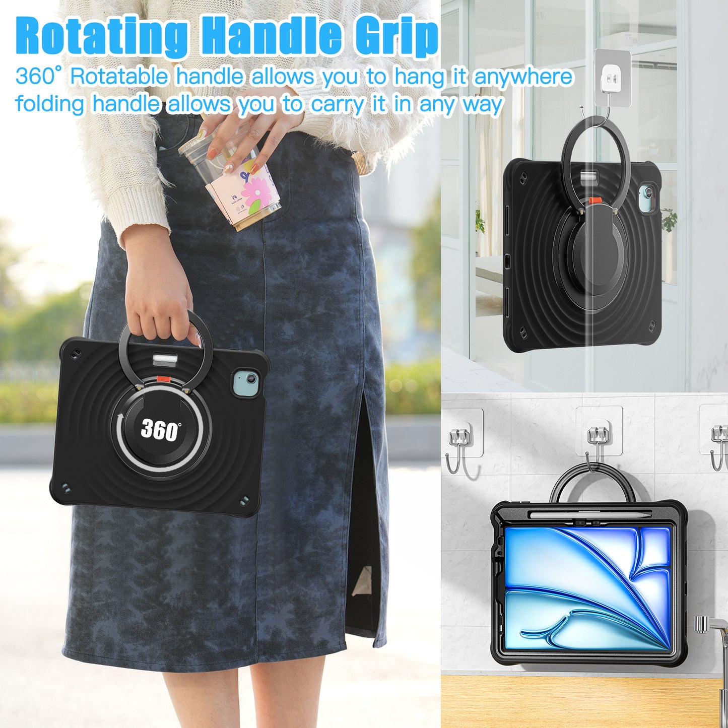 Estuche chief engineer b series modelo ipad air 11 2024 color negro con strap