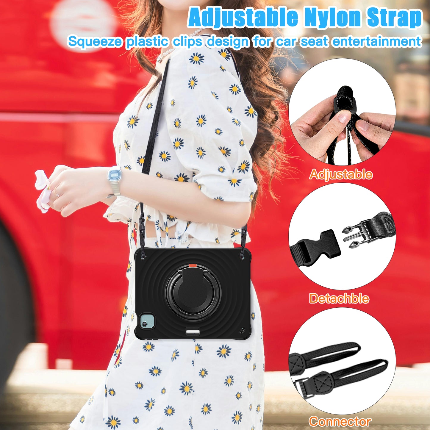 Estuche chief engineer b series modelo ipad air 11 2024 color negro con strap