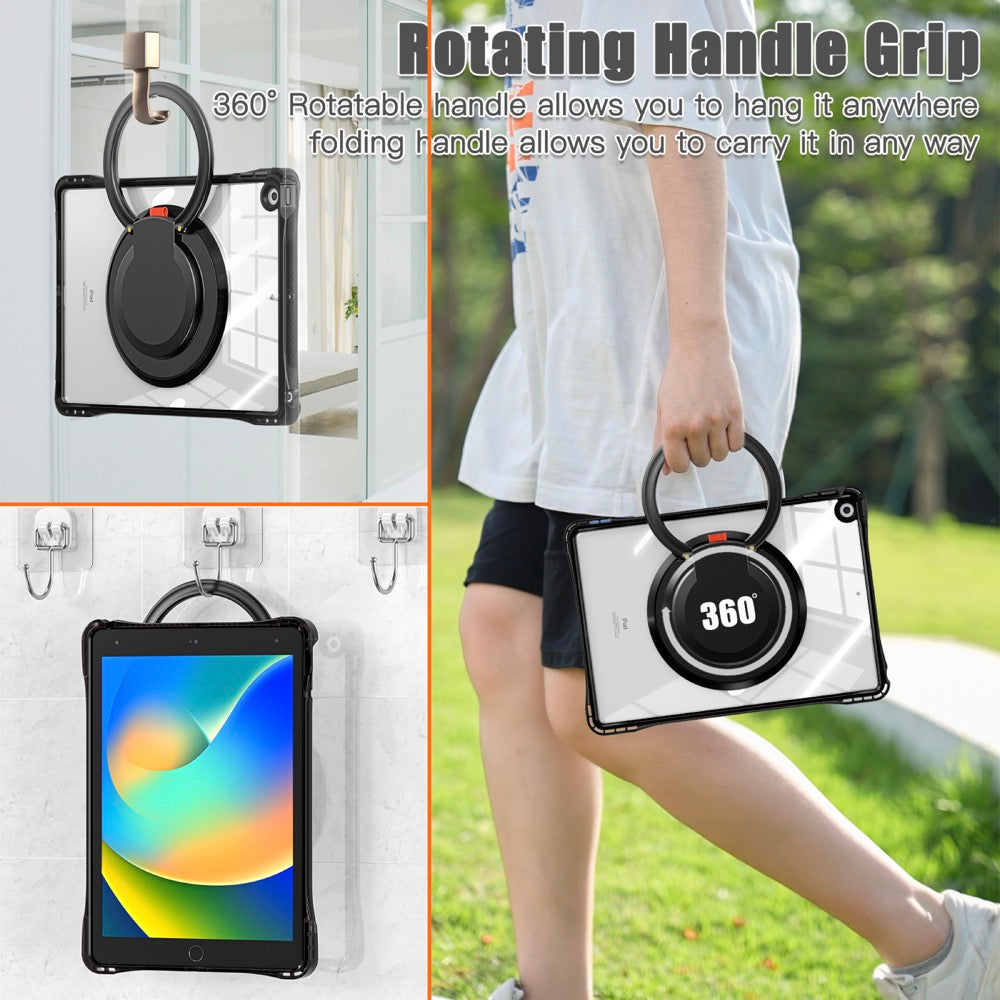 Estuche transparent b series modelo ipad 10.2 color negro con strap