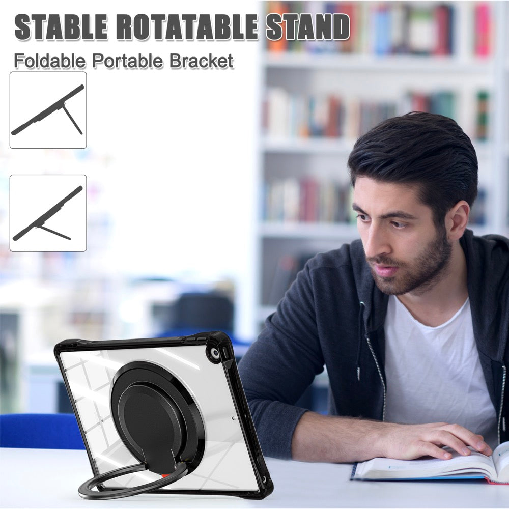 Estuche transparent b series modelo ipad 10.2 color negro con strap