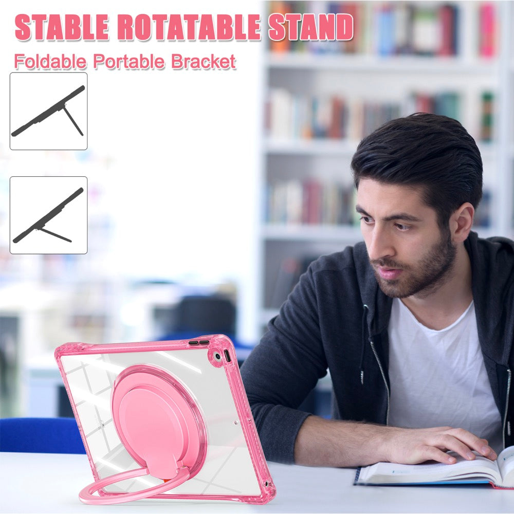 Estuche transparent b series modelo ipad 10.2 color fucsia con strap