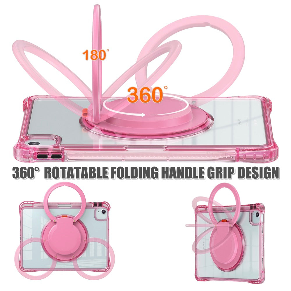 Estuche transparent b series modelo ipad air 11 2024 color fucsia con strap