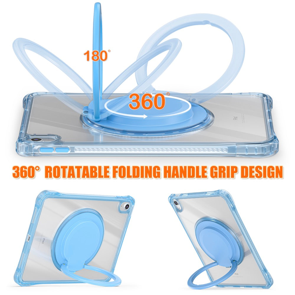 Estuche transparent b series modelo ipad 10 th color celeste con strap