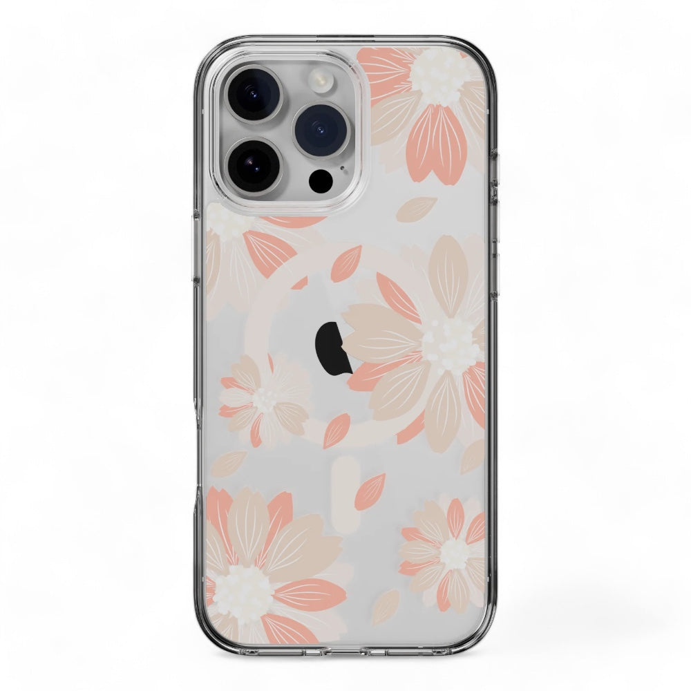Switcheasy skin case iphone 16 pro style m pattern shockproof case pink flower color multicolor