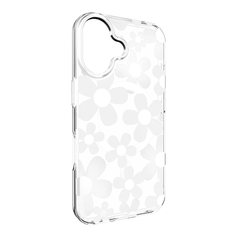Case switcheasy skin iphone 16 fleur m 3d patterned shockproof case for 2024 iphone 2 lenses white color