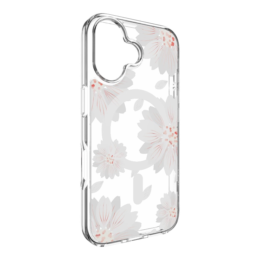 Case switcheasy skin iphone 16 style m pattern shockproof case for 2024 iphone 2 lenses White Flower color multicolor