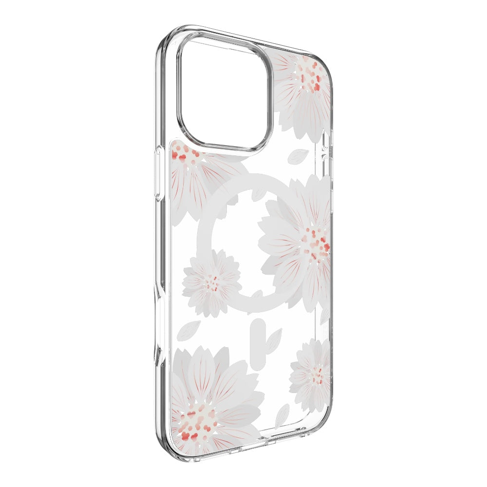 Estuche switcheasy skin iphone 16 pro style m pattern shockproof case for 2024 iphone 3 lenses white flower color multicolor