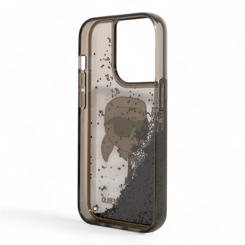 Estuche karl lagerfeld hc liq. glitter nft k.head black iphone 15 pro max color negro