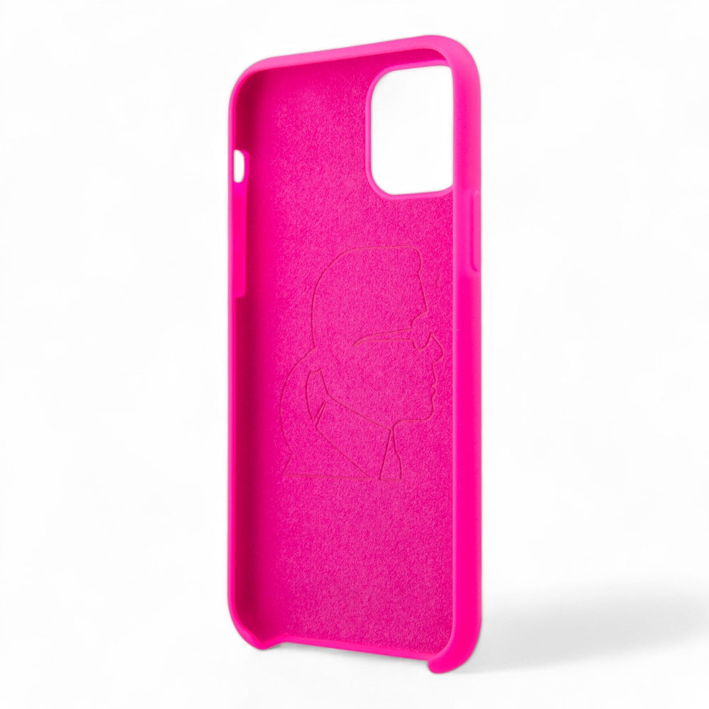 Estuche karl lagerfeld silicone ikonik black outline pink iphone 11 color rosado