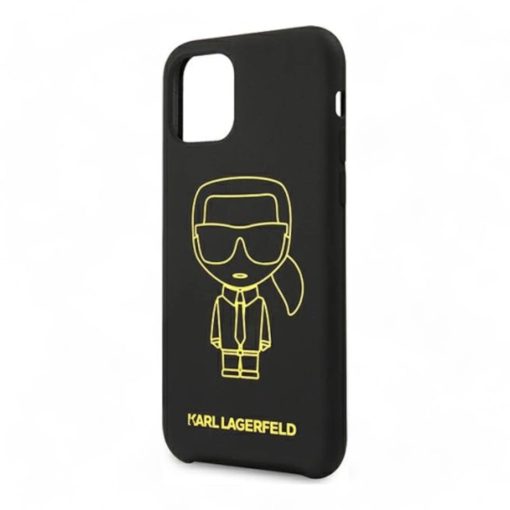 Estuche karl lagerfeld silicone yellow outline black iphone 11 color negro