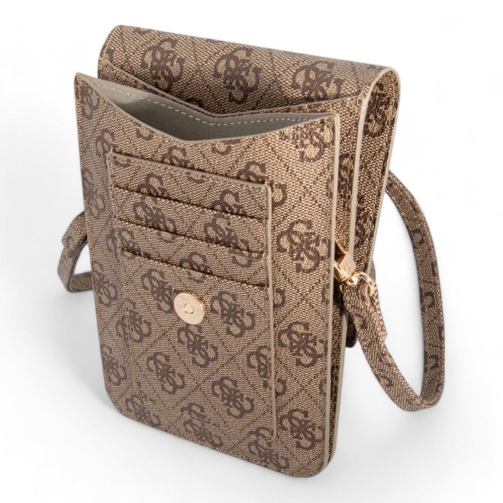 Estuche guess wallet bag 4g big logo brown universal color cafe