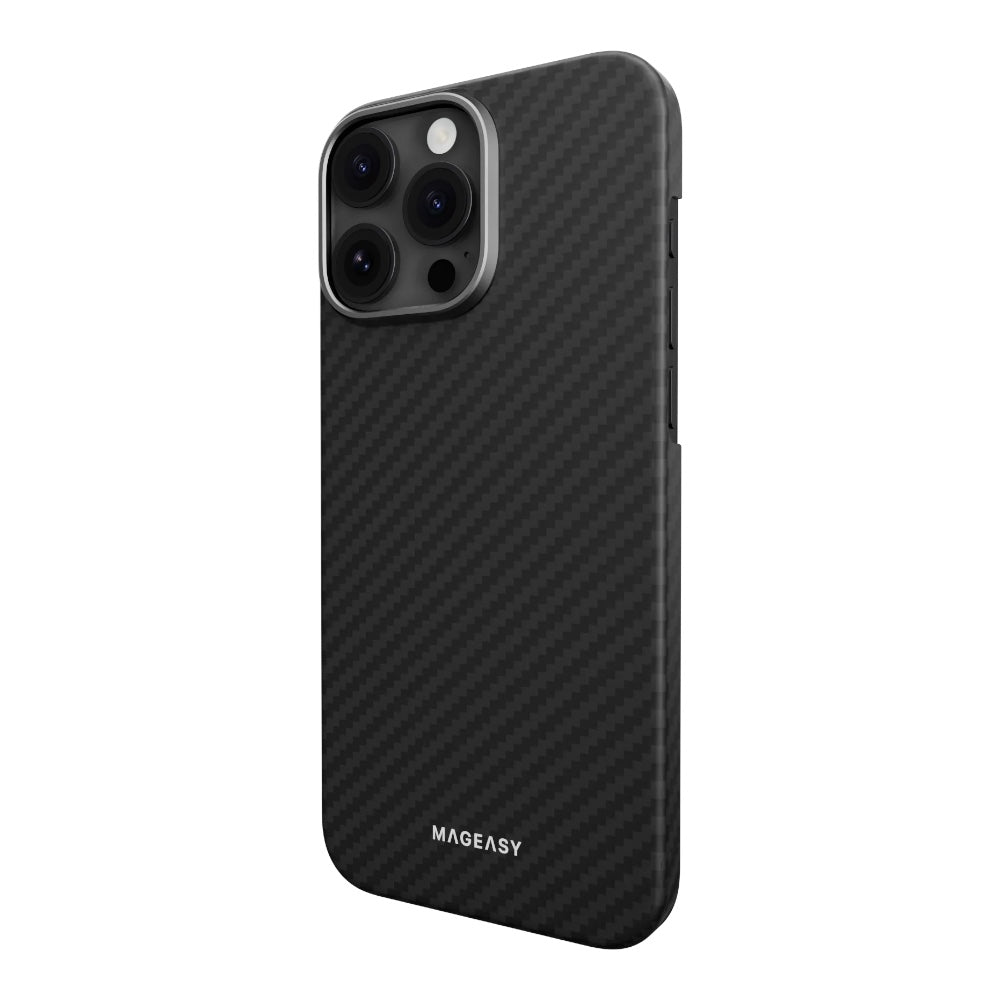 Case mageasy skin iphone 16 pro kev m armaid fiber protective case for 2024 iphone 3 lenses 1500d black color negro