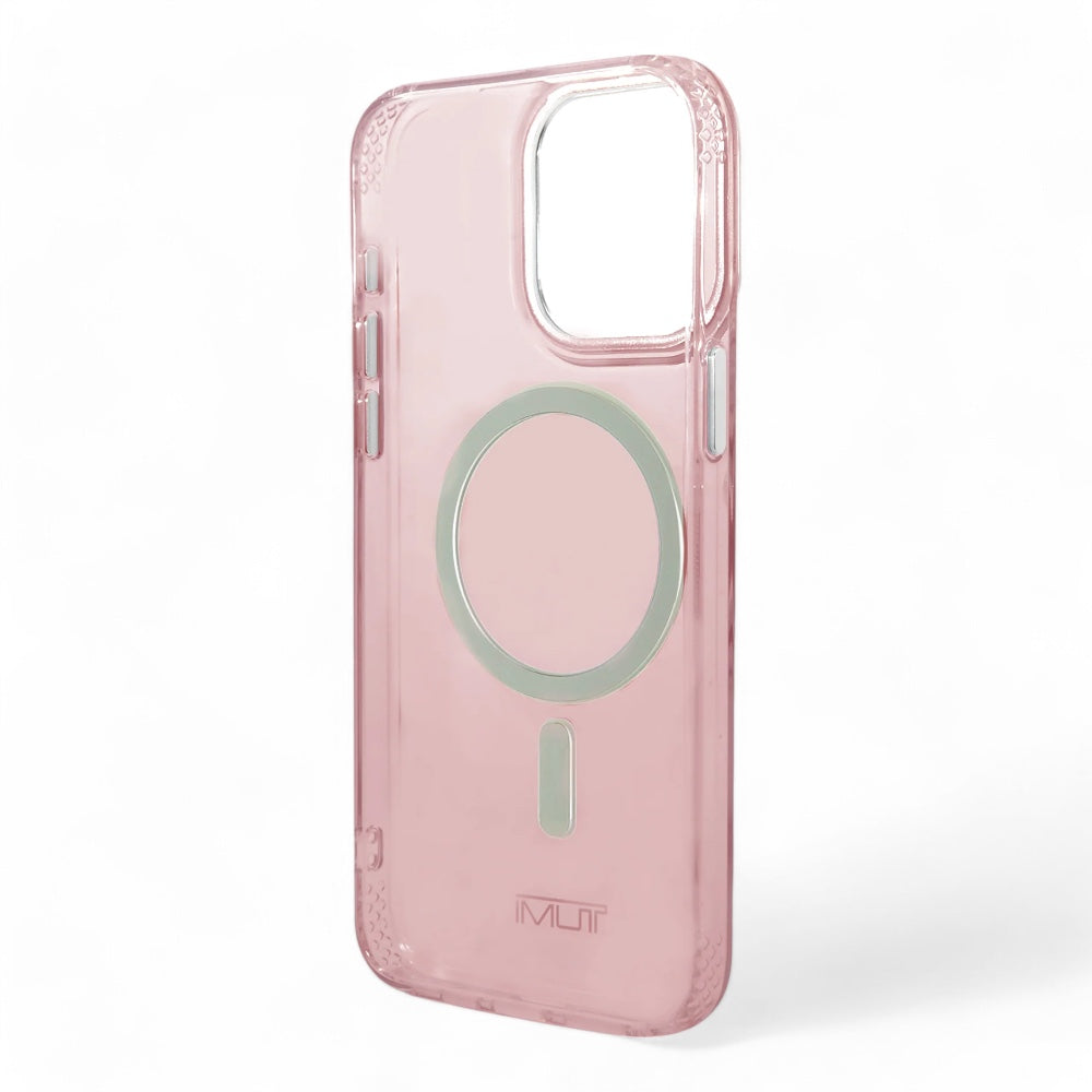 Estuche tumi hc magsafe transparent pink iphone 15 pro max color rosado