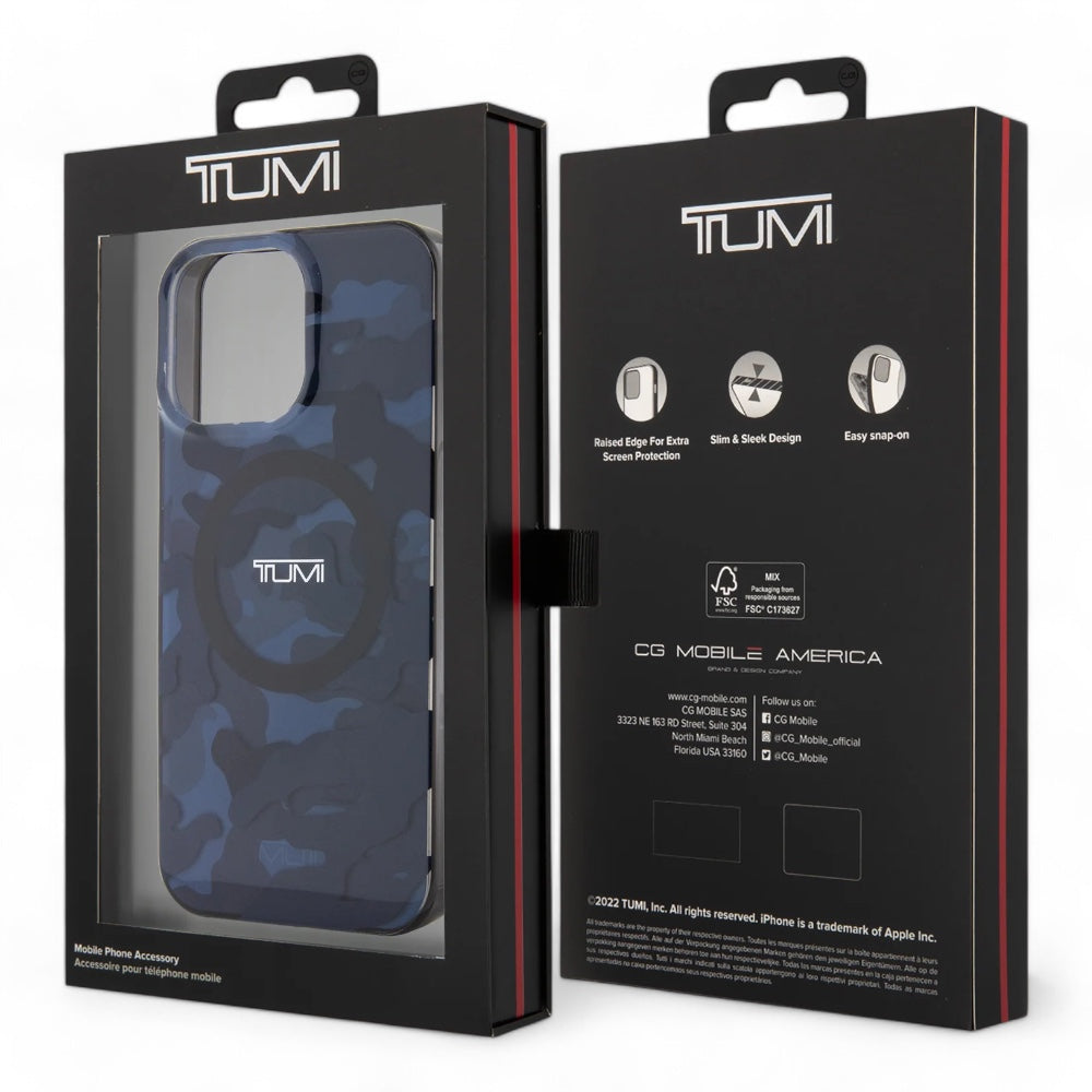 Tumi Hc Double Layer Pc/Tpu Magsafe Camo Print Iphone 15 Pro Max Case Blue