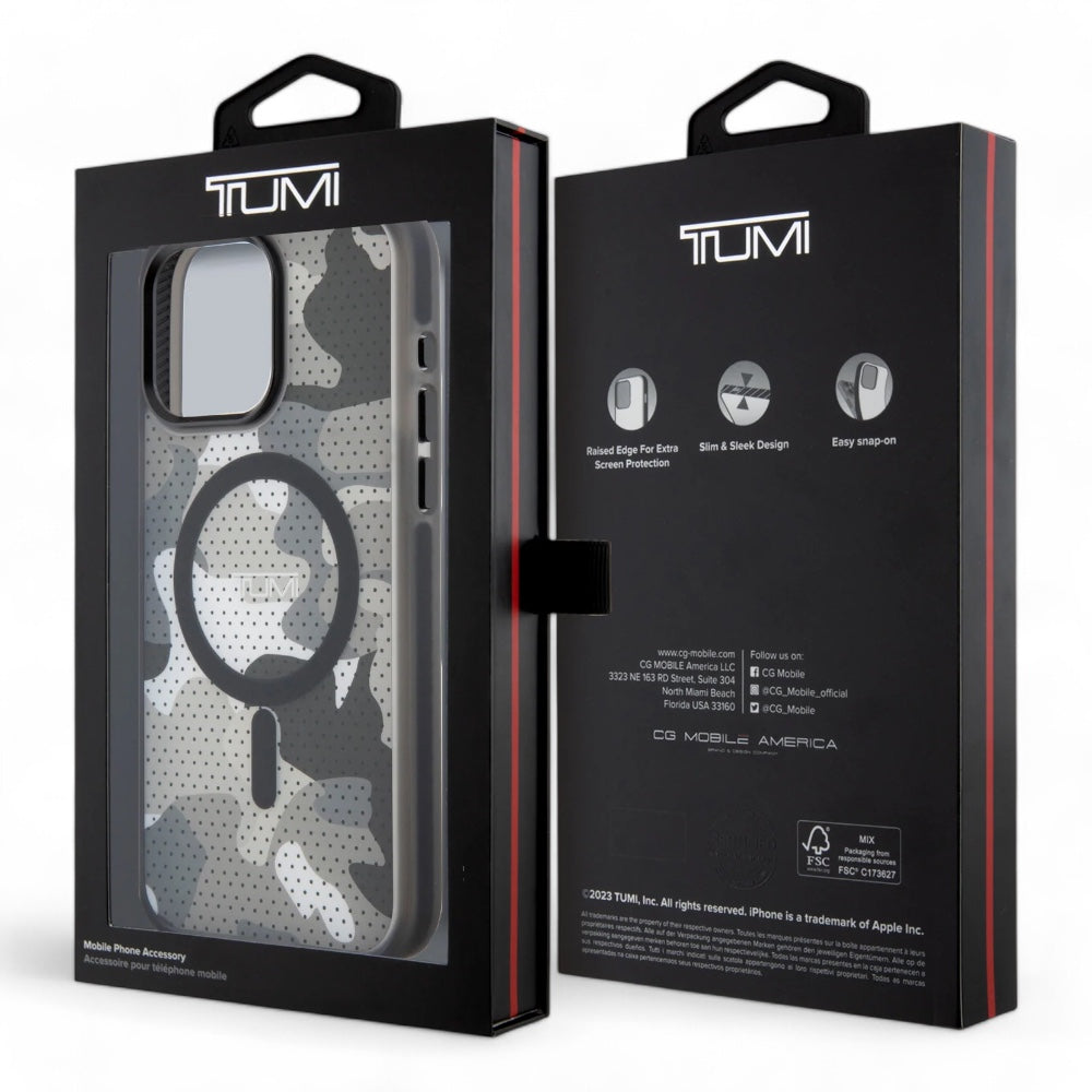 Tumi Hc Frosted Magsafe Transparent Mesh Camo Iphone 15 Pro Max Case Black