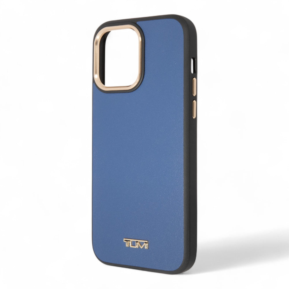 Estuche tumi hc women smooth leather midnight blue iphone 14 pro max color azul