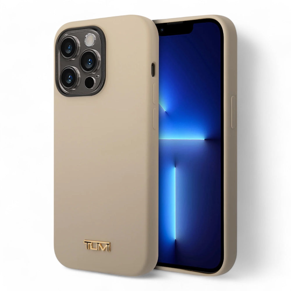 Estuche tumi hc women liquid silicone khaki iphone 14 pro max color dorado