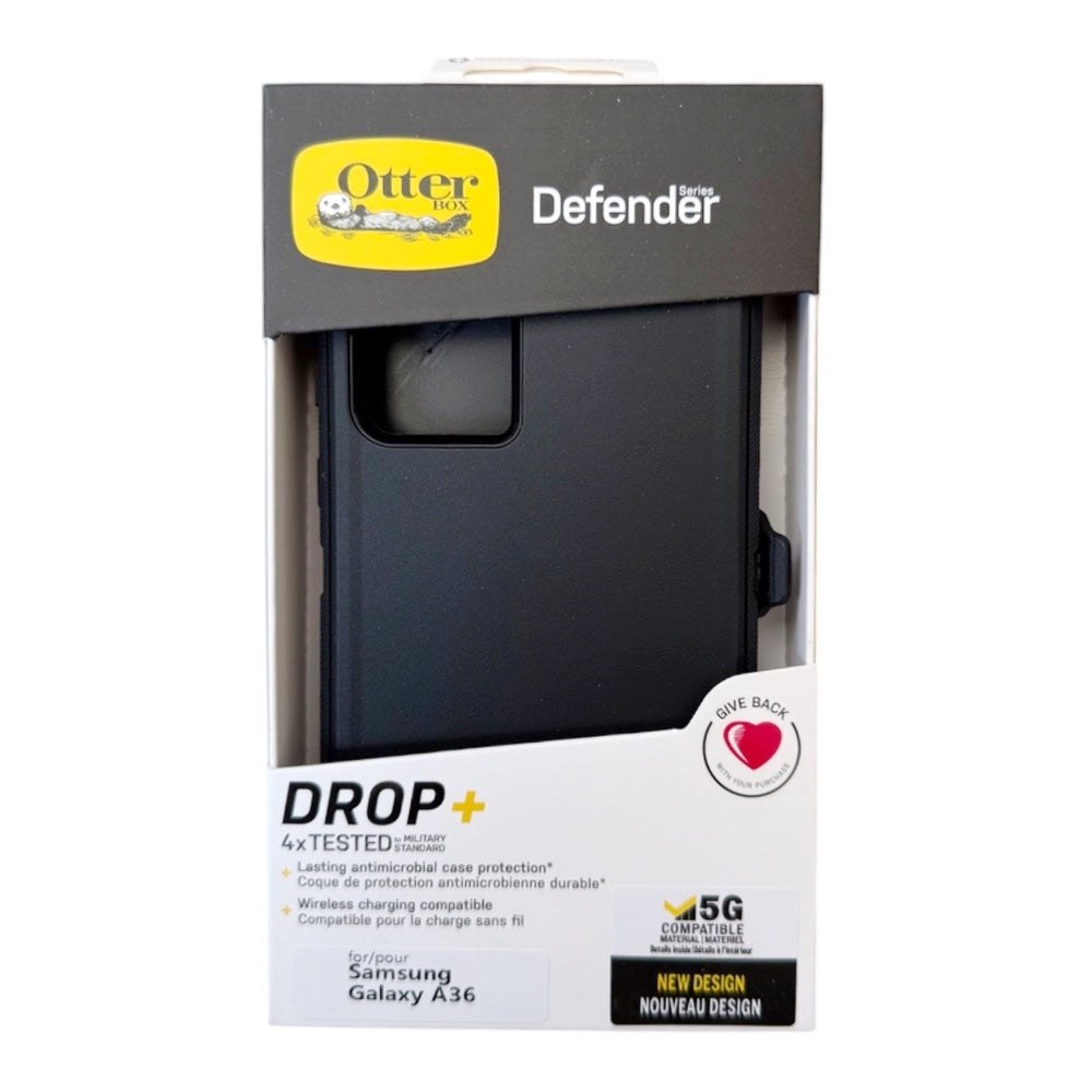 Estuche otterbox defender con clip color negro modelo samsung a36