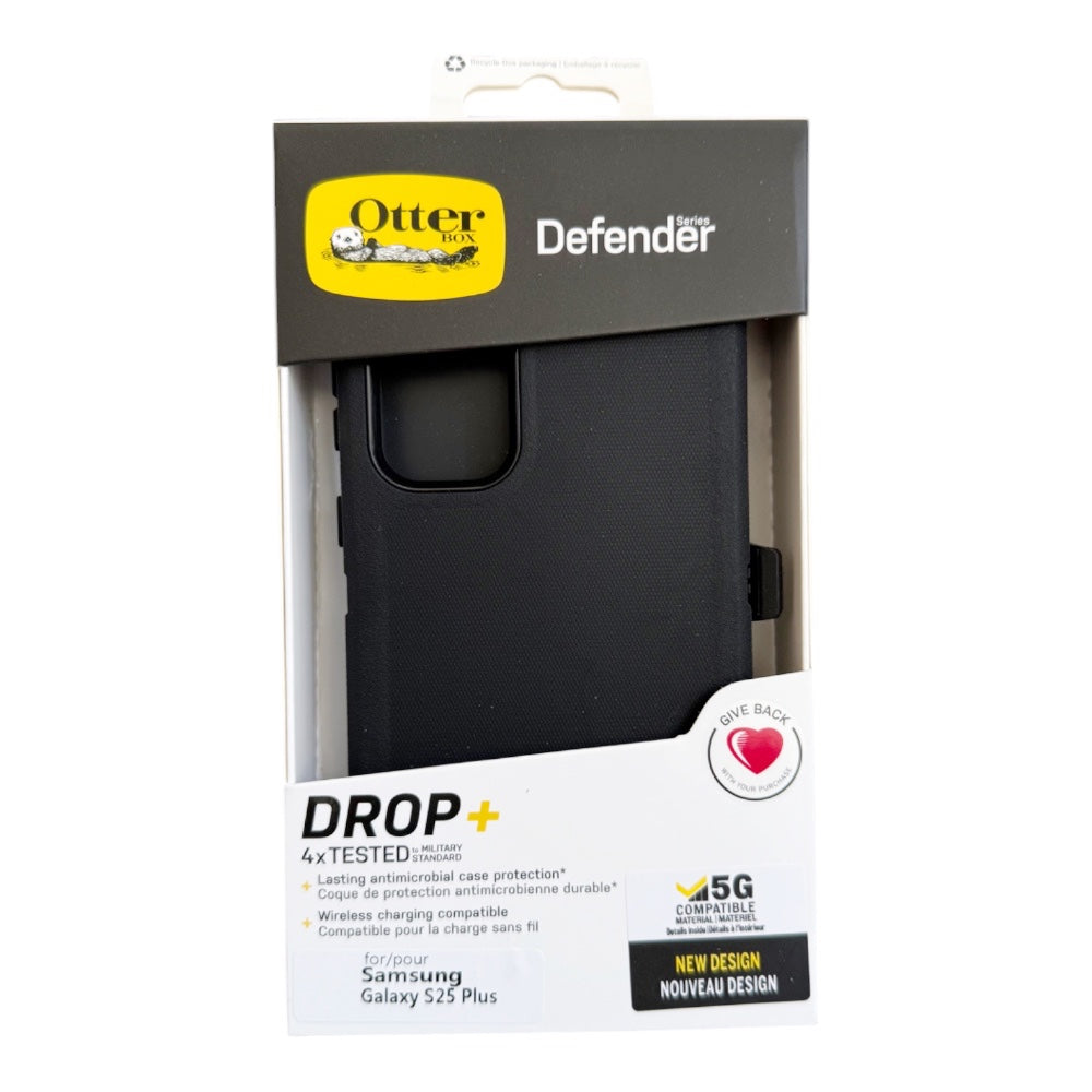 Estuche otterbox defender con clip color negro modelo samsung s25 plus