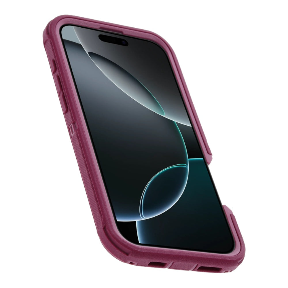 Estuche otterbox defender con magsafe y clip color corinto modelo iphone 14 pro max