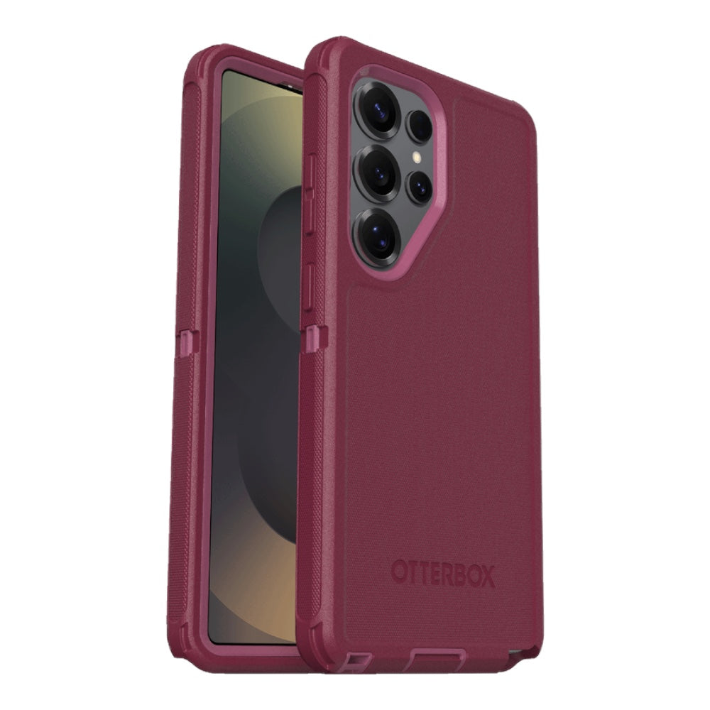 Estuche otterbox defender con magsafe y clip color corinto modelo samsung 25 ultra