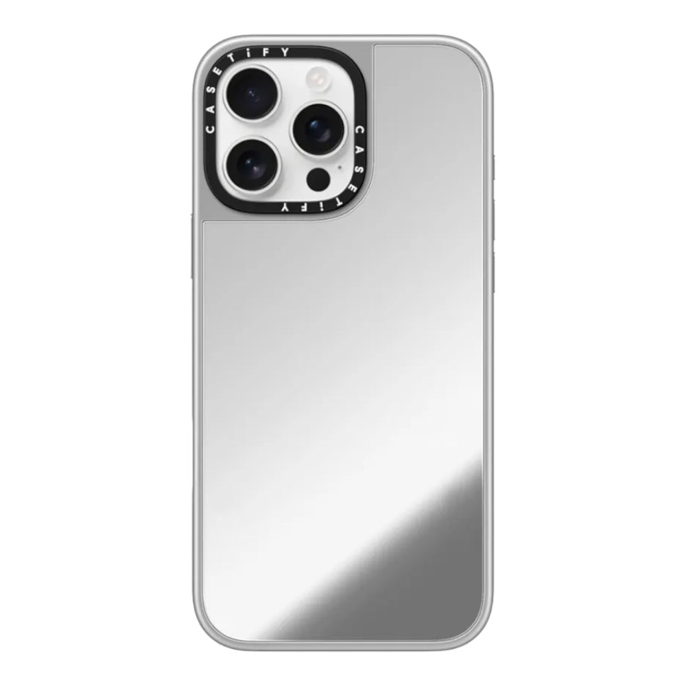 Casetify mirror marco blanco iphone 15 color gris