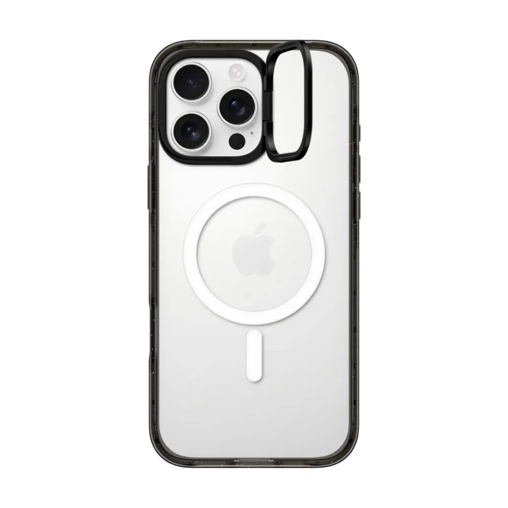 Casetify ring stand con magsafe marco negro iphone 15 pro color transparente
