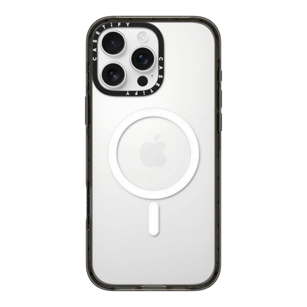 Casetify impact con magsafe iphone 15 color transparente con marco negro