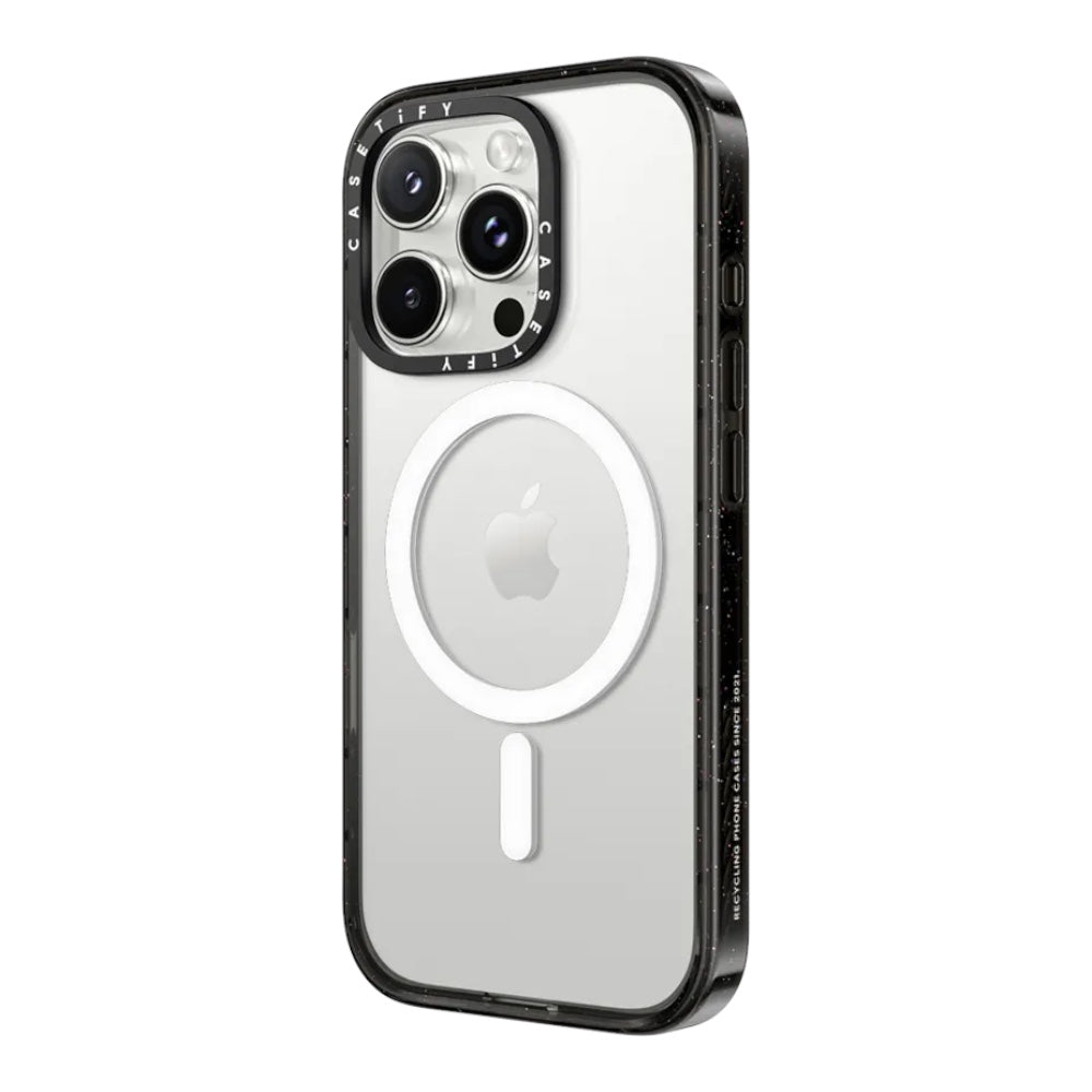 Casetify impact con magsafe iphone 15 pro max color transparente con marco negro